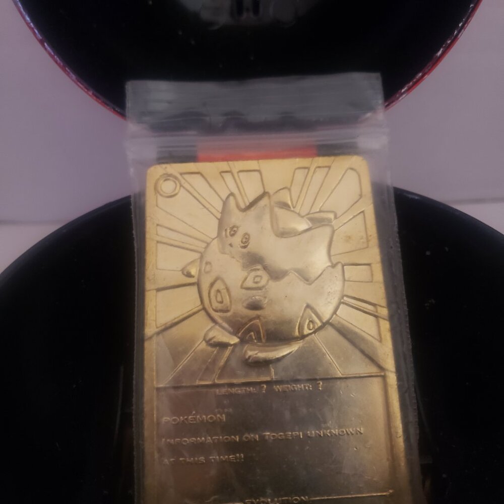 Pokemon Pokeball with 23K Gold Plated Card Togepi